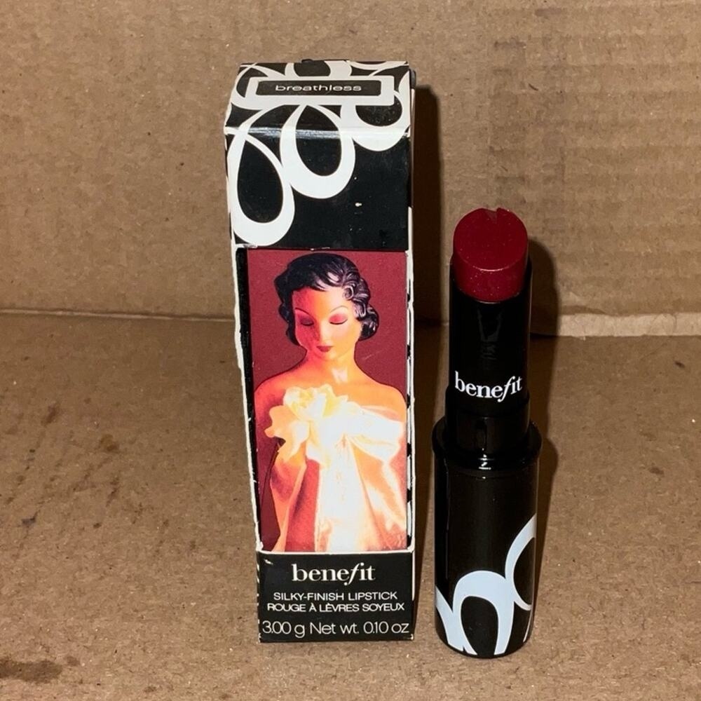 Benefit‎ cosmetics Silky-Finish Lipstick Breathless Deep Berry Red New in Box